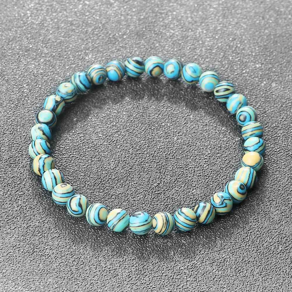 Catherine - Blauw malachiet natuursteen armband