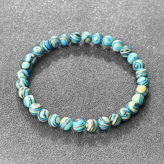 Catherine - Blauw malachiet natuursteen armband
